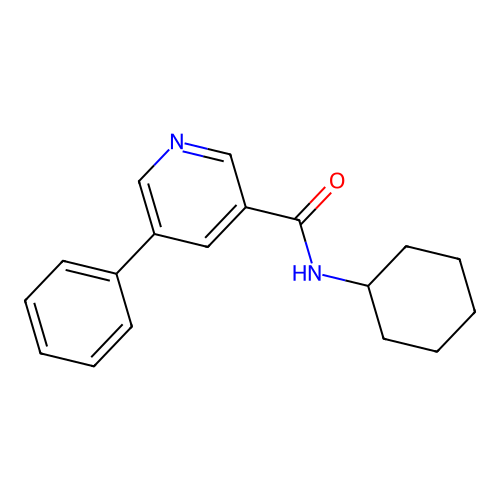 3-Pyridinecarboxamide, N-cyclohexyl-5-phenyl- structure