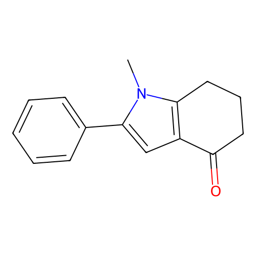 1-methyl-2-phenyl-6,7-dihydro-5H-indol-4-one structure