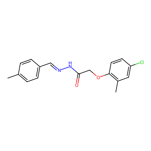 (E)-2-(4-chloro-2-methylphenoxy)-N'-(4-methylbenzylidene)acetohydrazide structure