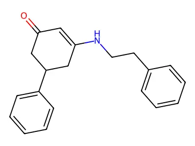 5-Phenyl-3-[(2-phenylethyl)amino]cyclohex-2-en-1-one structure