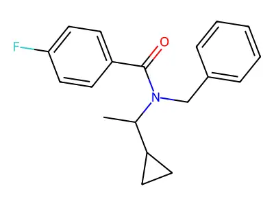 N-Benzyl-N-(1-cyclopropylethyl)-4-fluoro-benzamide structure