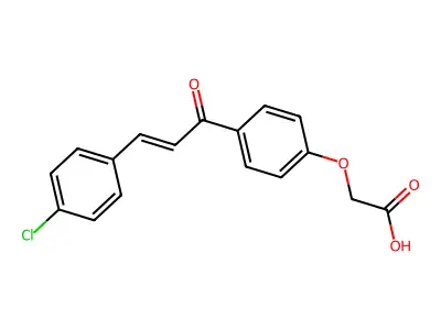 Acetic acid, [4-[3-(4-chlorophenyl)-1-oxo-2-propenyl]phenoxy]- structure