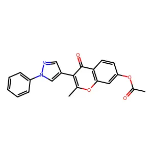 2-Methyl-4-oxo-3-(1-phenyl-1H-pyrazol-4-YL)-4H-chromen-7-YL acetate structure