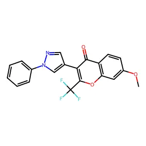 7-Methoxy-3-(1-phenyl-1H-pyrazol-4-YL)-2-(trifluoromethyl)-4H-chromen-4-one structure