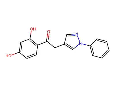 1-(2,4-dihydroxyphenyl)-2-(1-phenyl-1H-pyrazol-4-yl)ethanone structure