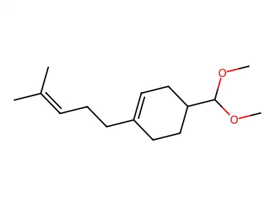 Cyclohexene, 4-(dimethoxymethyl)-1-(4-methyl-3-pentenyl)- structure