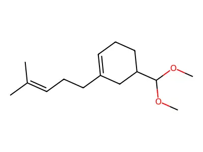Cyclohexene, 5-(dimethoxymethyl)-1-(4-methyl-3-pentenyl)- structure