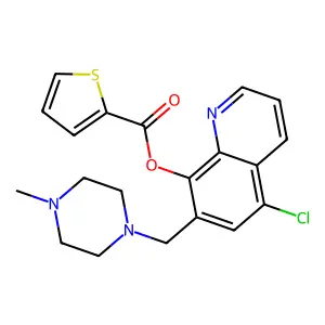 5-Chloro-7-[(4-methyl-1-piperazinyl)methyl]-8-quinolinyl 2-thiophenecarboxylate structure