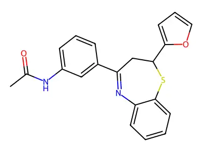 N-{3-[2-(furan-2-yl)-2,3-dihydro-1,5-benzothiazepin-4-yl]phenyl}acetamide structure