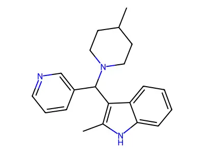 2-methyl-3-[(4-methylpiperidin-1-yl)(pyridin-3-yl)methyl]-1H-indole structure