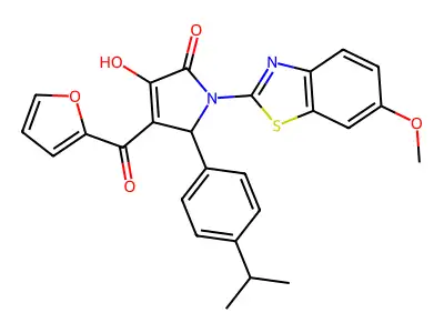 4-(2-Furylcarbonyl)-3-hydroxy-1-(6-methoxybenzothiazol-2-yl)-5-[4-(methylethyl)phenyl]-3-pyrrolin-2-one structure