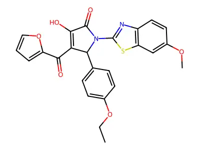 5-(4-Ethoxyphenyl)-4-(2-furylcarbonyl)-3-hydroxy-1-(6-methoxybenzothiazol-2-yl)-3-pyrrolin-2-one structure