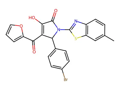 5-(4-Bromophenyl)-4-(2-furylcarbonyl)-3-hydroxy-1-(6-methylbenzothiazol-2-yl)-3-pyrrolin-2-one structure