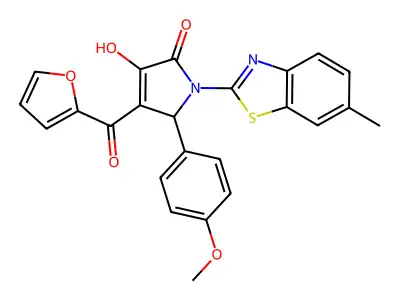 4-(2-Furylcarbonyl)-3-hydroxy-5-(4-methoxyphenyl)-1-(6-methylbenzothiazol-2-yl)-3-pyrrolin-2-one structure