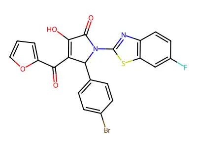 5-(4-Bromophenyl)-1-(6-fluorobenzothiazol-2-yl)-4-(2-furylcarbonyl)-3-hydroxy-3-pyrrolin-2-one structure