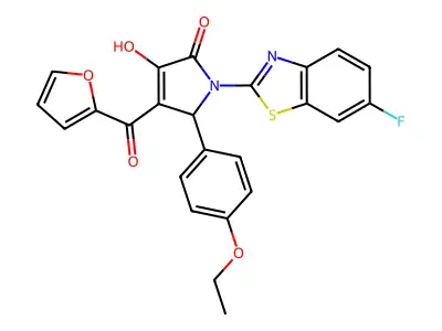 5-(4-Ethoxyphenyl)-1-(6-fluorobenzothiazol-2-yl)-4-(2-furylcarbonyl)-3-hydroxy-3-pyrrolin-2-one structure