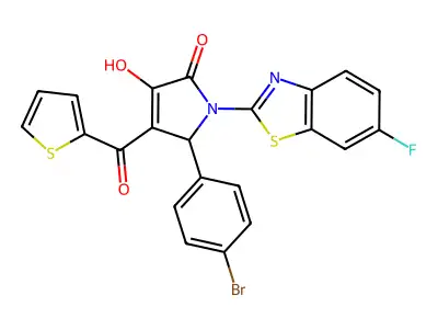 5-(4-Bromophenyl)-1-(6-fluorobenzothiazol-2-yl)-3-hydroxy-4-(2-thienylcarbonyl)-3-pyrrolin-2-one structure