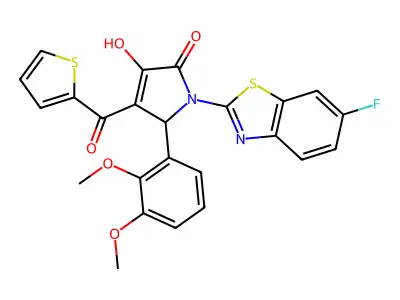 (4E)-5-(2,3-dimethoxyphenyl)-1-(6-fluoro-1,3-benzothiazol-2-yl)-4-[hydroxy(thiophen-2-yl)methylidene]pyrrolidine-2,3-dione structure