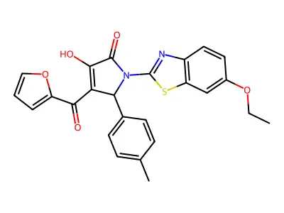1-(6-Ethoxybenzothiazol-2-yl)-4-(2-furylcarbonyl)-3-hydroxy-5-(4-methylphenyl)-3-pyrrolin-2-one structure