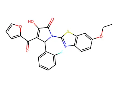 1-(6-Ethoxybenzothiazol-2-yl)-5-(2-fluorophenyl)-4-(2-furylcarbonyl)-3-hydroxy-3-pyrrolin-2-one structure