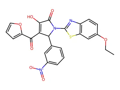 1-(6-ethoxybenzo[d]thiazol-2-yl)-4-(furan-2-carbonyl)-3-hydroxy-5-(3-nitrophenyl)-1H-pyrrol-2(5H)-one structure
