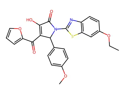 1-(6-ethoxy-1,3-benzothiazol-2-yl)-4-(furan-2-ylcarbonyl)-3-hydroxy-5-(4-methoxyphenyl)-1,5-dihydro-2H-pyrrol-2-one structure
