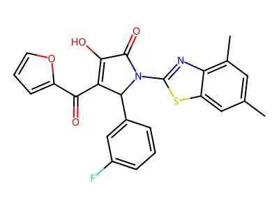 1-(4,6-dimethylbenzo[d]thiazol-2-yl)-5-(3-fluorophenyl)-4-(furan-2-carbonyl)-3-hydroxy-1H-pyrrol-2(5H)-one structure