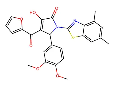 5-(3,4-Dimethoxyphenyl)-1-(4,6-dimethylbenzothiazol-2-yl)-4-(2-furylcarbonyl)-3-hydroxy-3-pyrrolin-2-one structure