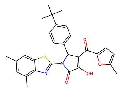 (4E)-5-(4-tert-butylphenyl)-1-(4,6-dimethyl-1,3-benzothiazol-2-yl)-4-[hydroxy(5-methylfuran-2-yl)methylidene]pyrrolidine-2,3-dione structure