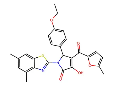 (4E)-1-(4,6-dimethyl-1,3-benzothiazol-2-yl)-5-(4-ethoxyphenyl)-4-[hydroxy(5-methylfuran-2-yl)methylidene]pyrrolidine-2,3-dione structure