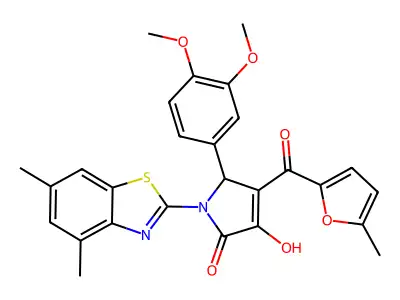 (4E)-5-(3,4-dimethoxyphenyl)-1-(4,6-dimethyl-1,3-benzothiazol-2-yl)-4-[hydroxy(5-methylfuran-2-yl)methylidene]pyrrolidine-2,3-dione structure