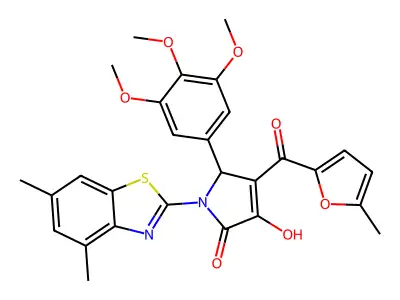 (4E)-1-(4,6-dimethyl-1,3-benzothiazol-2-yl)-4-[hydroxy(5-methylfuran-2-yl)methylidene]-5-(3,4,5-trimethoxyphenyl)pyrrolidine-2,3-dione structure