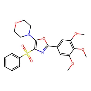 4-[4-(Phenylsulfonyl)-2-(3,4,5-trimethoxyphenyl)-1,3-oxazol-5-yl]morpholine structure