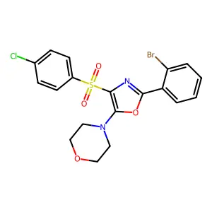 4-[2-(2-Bromophenyl)-4-(4-chlorophenyl)sulfonyl-1,3-oxazol-5-yl]morpholine structure