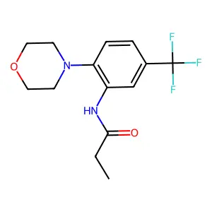 N-[2-morpholin-4-yl-5-(trifluoromethyl)phenyl]propanamide structure