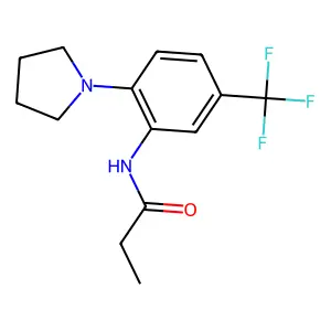N-[2-pyrrolidin-1-yl-5-(trifluoromethyl)phenyl]propanamide structure