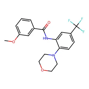 3-methoxy-N-[2-morpholin-4-yl-5-(trifluoromethyl)phenyl]benzamide structure