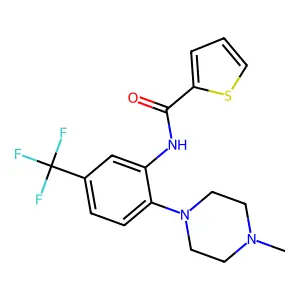 N-[2-(4-methylpiperazin-1-yl)-5-(trifluoromethyl)phenyl]thiophene-2-carboxamide structure