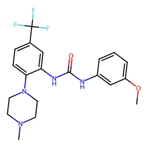 3-(3-methoxyphenyl)-1-[2-(4-methylpiperazin-1-yl)-5-(trifluoromethyl)phenyl]urea structure