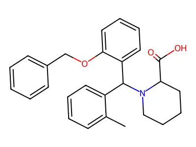 1-[(2-methylphenyl)-(2-phenylmethoxyphenyl)methyl]piperidine-2-carboxylic Acid structure