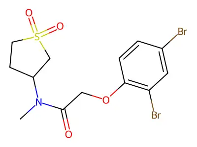 2-(2,4-dibromophenoxy)-N-(1,1-dioxothiolan-3-yl)-N-methylacetamide structure