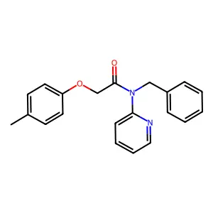 N-benzyl-2-(4-methylphenoxy)-N-pyridin-2-ylacetamide structure