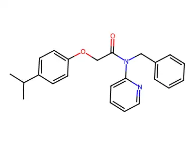 N-benzyl-2-[4-(propan-2-yl)phenoxy]-N-(pyridin-2-yl)acetamide structure