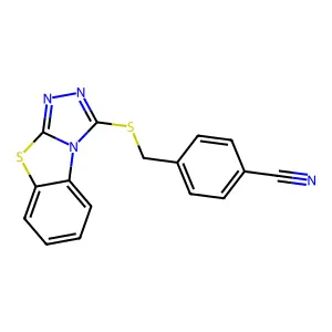 4-([1,2,4]Triazolo[3,4-b][1,3]benzothiazol-1-ylsulfanylmethyl)benzonitrile structure