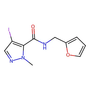 N-(2-furylmethyl)-4-iodo-1-methyl-1H-pyrazole-5-carboxamide structure