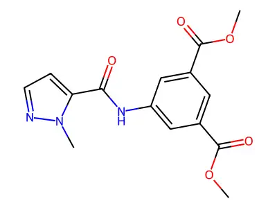 dimethyl 5-{[(1-methyl-1H-pyrazol-5-yl)carbonyl]amino}isophthalate structure