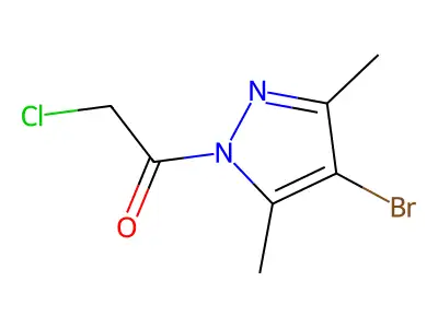 4-bromo-1-(chloroacetyl)-3,5-dimethyl-1H-pyrazole structure