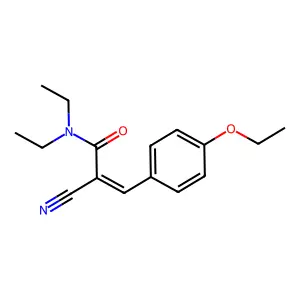 2-cyano-3-(4-ethoxyphenyl)-N,N-diethylprop-2-enamide structure