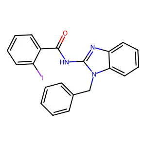 N-(1-benzylbenzimidazol-2-yl)-2-iodobenzamide structure