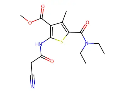 methyl 2-[(cyanoacetyl)amino]-5-[(diethylamino)carbonyl]-4-methylthiophene-3-carboxylate structure